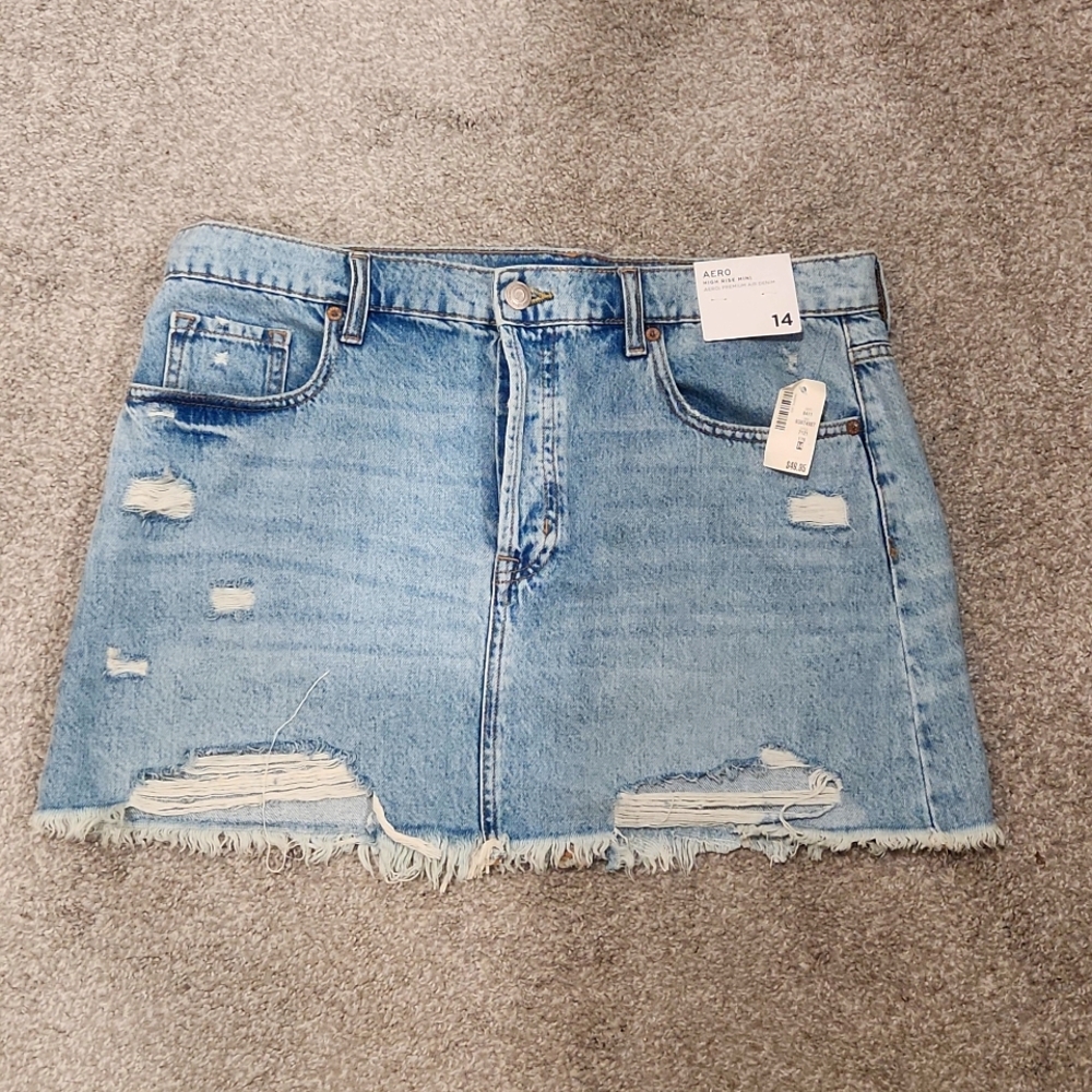 High Rise Aeropostal Denim Mini Skirt